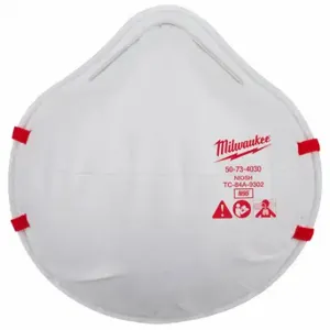 MILWAUKEE 48-73-4035 Respirator, Dual, Adj, Molded Nose Bridge, White, M Mask Size, Milwaukee, N95, Molded | CT3MRN 787VJ1