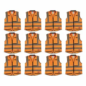 MILWAUKEE 48-73-5052X12 High Visibility Vest, ANSI Class 2, U, L/XL, Orange, Solid Polyester, Zipper, ANSI Class 2 | CT3KVX 349EZ3