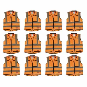 MILWAUKEE 48-73-5053X12 High Visibility Vest, ANSI Class 2, U, 2XL/3XL, Orange, Solid Polyester, Zipper, Mens | CT3KVJ 349EZ5