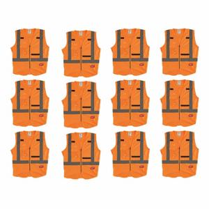 MILWAUKEE 48-73-5071X12 Warnweste, ANSI-Klasse 2, X, S/M, Orange, festes Polyester, Reißverschluss | CT3KXG 349EY0