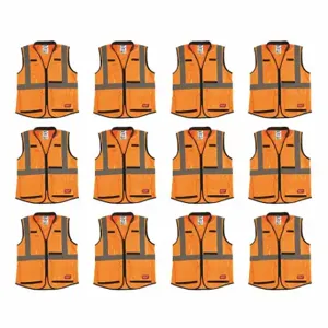 MILWAUKEE 48-73-5092X12 High Visibility Vest, ANSI Class 2, X, L/XL, Orange, Solid Polyester, Zipper, ANSI Class 2 | CT3KWY 349EZ4