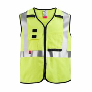 MILWAUKEE 48-73-5303 Safety Vest, Ansi Class 2, U, 2Xl/3Xl, Lime, Solid Polyester, Hook-And-Loop, Single, 1 | CT3NQX 787V92