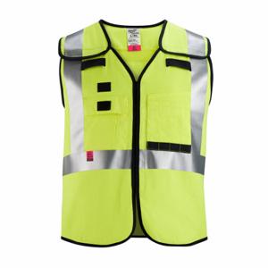 MILWAUKEE 48-73-5313 Safety Vest, Ansi Class 2, X, 2Xl/3Xl, Lime, Solid Polyester, Hook-And-Loop, Single, 1 | CT3NNU 787V96