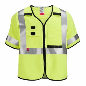 MILWAUKEE 48-73-5321 Safety Vest, Ansi Class 3, U, S/M, Lime, Solid Polyester, Hook-And-Loop, Single, Mic Tab | CT3NQC 787V98