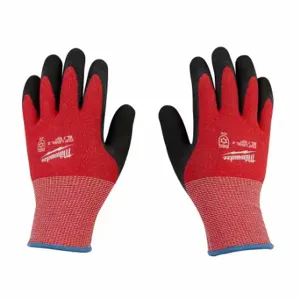 MILWAUKEE 48-73-7920 Knit Gloves, Size S, Palm, Double Dipped, Latex, Palm, Latex, Acrylic, Sandy | CT3MLV 787RG3