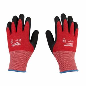 MILWAUKEE 48-73-7921 Strickhandschuhe, Größe M, Handfläche, doppelt getaucht, Latex, Handfläche, Latex, Acryl, Sandy | CT3MLG 787RG5