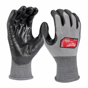 MILWAUKEE 48-73-8741B Work Gloves, M 8, ANSI Cut Level A4, Palm, Dipped, Polyurethane, Smooth, Gray, 12 PK | CT3KHE 787V19