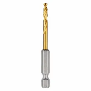 MILWAUKEE 48-89-4606 Drill Bit, 9/64 Inch Drill Bit Size, 15/16 Inch Flute Length, 1/4 Inch Shank Hex Size | CT3JXH 45KM73