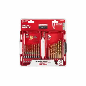 MILWAUKEE 48-89-4631 Hex Shank Drill Set, 1/16 Inch Smallest Drill Bit Size, 3/8 Inch Largest Drill Bit Size | CT3NZQ 45KM96