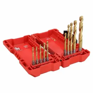 MILWAUKEE 48-89-4633 Hex Shank Drill Set, 1/8 Inch Smallest Drill Bit Size, 3/8 Inch Largest Drill Bit Size | CT3NZR 415H88