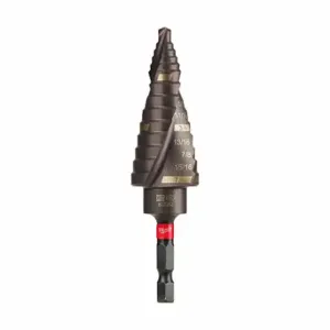 MILWAUKEE 48-89-9248 Step Drill Bit, 9 Hole Sizes, 1/8 Inch to 1 Inch, 1/16 Inch Step Increments, TiAlN Finish | CT3PKT 492R87