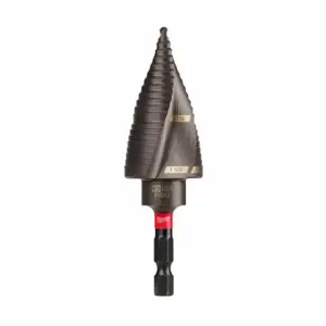 MILWAUKEE 48-89-9249 Step Drill Bit, 2 Hole Sizes, 7/8 Inch to 1 1/8 Inch, 3/4 Inch Step Increments | CT3PKP 492R88