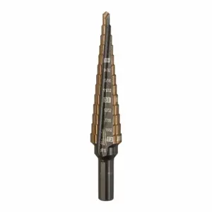 MILWAUKEE 48-89-9281 Step Drill Bit, 13 Hole Sizes, 1/8 Inch to 1/2 Inch, 1/32 Inch Step Increments, Hex Shank | CT3PKM 780U04