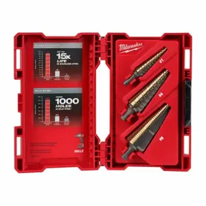 MILWAUKEE 48-89-9291 Step Drill Bit Set, 17 Hole Sizes, 1/8 Inch to 7/8 Inch | CT3PKC 780U07