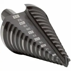 MILWAUKEE 48-89-9335 Step Drill Bit, 15 Hole Sizes, 6 mm to 35 mm, 1/16 Inch Step Increments | CT3PKN 48UT24