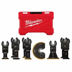 MILWAUKEE 49-10-9113 Cutting Blade Set, 9 Blades, Cutting Blade, Round/Straight, Universal Open-Back Connection | CT3JKM 60YT34