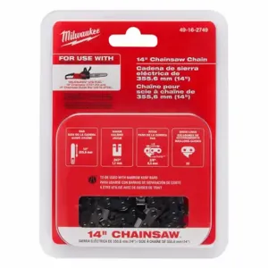 MILWAUKEE 49-16-2749? Replacement Saw Chain, 14 Inch Bar Length, 3/16 Inch File Size | CT3HGF 787YW2