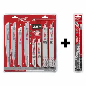 MILWAUKEE 49-22-1132, 48-00-5202 Blade Set, 7 Teeth Per Inch, 6 In/8 In/9 Inch Blade Length, 3/4 to 1 Inch Height | CP2HNM 377PG7