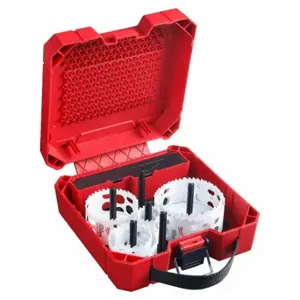 MILWAUKEE 49-22-3077 Hole Saw Kit, 9 Pieces, 1 3/8 Inch to 4 1/4 Inch Saw Size Range | CT3KZY 788WF8