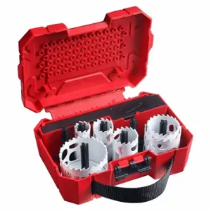 MILWAUKEE 49-22-3084 Hole Saw Kit, 10 Pieces, 7/8 Inch to 2 1/2 Inch Saw Size Range | CT3KZM 788WF5