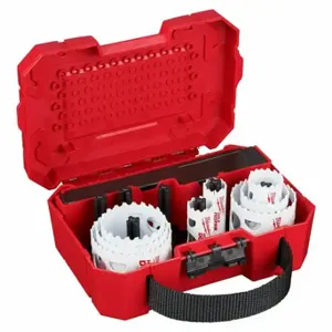 MILWAUKEE 49-22-4084 Hole Saw Kit, 11 Pieces, 3/4 Inch to 2 1/2 Inch Saw Size Range, Bi-Metal | CT3KZN 61UX08