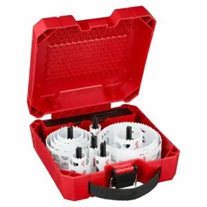 MILWAUKEE 49-22-4171 Hole Saw Kit, 21 Pieces, 3/4 Inch to 5 Inch Saw Size Range, Bi-Metal, 3.5 Teeth per Inch | CT3KZW 61UX11