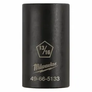 MILWAUKEE 49-66-5133 Impact Socket, 1/2 Inch Drive Size, 13/16 Inch Socket Size, 5-Point, Std, Black Oxide | CT3LPR 55EA52