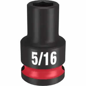 MILWAUKEE 49-66-6102 Standard Impact Socket, 3/8 Inch Drive Size, 5/16 Inch Socket Size, 6-Point | CT3LWZ 61DK19