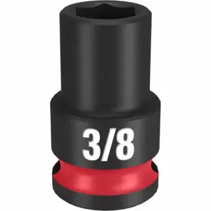 MILWAUKEE 49-66-6104 Standard Impact Socket, 3/8 Inch Drive Size, 3/8 Inch Socket Size, 6-Point | CT3LWY 61DK21