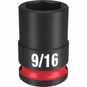 MILWAUKEE 49-66-6107 Standard Impact Socket, 3/8 Inch Drive Size, 9/16 Inch Socket Size, 6-Point | CT3LXH 61DK24