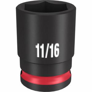 MILWAUKEE 49-66-6109 Standard Impact Socket, 3/8 Inch Drive Size, 11/16 Inch Socket Size, 6-Point | CT3LWF 61DK26