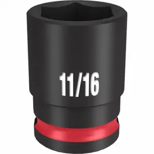 MILWAUKEE 49-66-6109 Standard Impact Socket, 3/8 Inch Drive Size, 11/16 Inch Socket Size, 6-Point | CT3LWF 61DK26