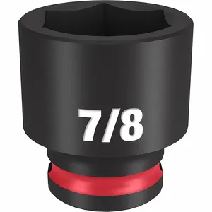 MILWAUKEE 49-66-6112 Standard Impact Socket, 3/8 Inch Drive Size, 7/8 Inch Socket Size, 6-Point | CT3LXE 61DK29