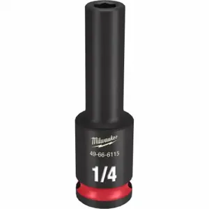 MILWAUKEE 49-66-6115 Deep Impact Socket, 3/8 Inch Drive Size, 1/4 Inch Socket Size, 6-Point, Deep | CT3LNH 61DK32