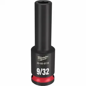 MILWAUKEE 49-66-6116 Deep Impact Socket, 3/8 Inch Drive Size, 9/32 Inch Socket Size, 6-Point, Deep | CT3LPP 61DK33