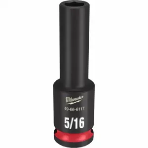 MILWAUKEE 49-66-6117 Deep Impact Socket, 3/8 Inch Drive Size, 5/16 Inch Socket Size, 6-Point, Deep | CT3LPF 61DK34