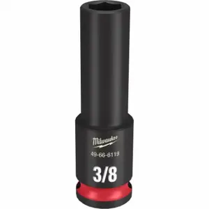 MILWAUKEE 49-66-6119 Deep Impact Socket, 3/8 Inch Drive Size, 3/8 Inch Socket Size, 6-Point, Deep | CT3LPE 61DK36