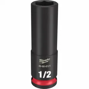 MILWAUKEE 49-66-6121 Deep Impact Socket, 3/8 Inch Drive Size, 1/2 Inch Socket Size, 6-Point, Deep | CT3LYF 61DK38