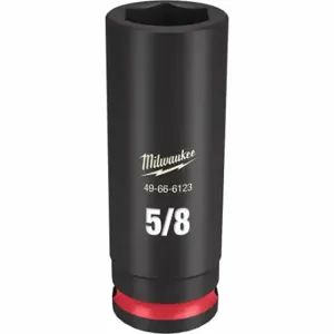 MILWAUKEE 49-66-6123 Deep Impact Socket, 3/8 Inch Drive Size, 5/8 Inch Socket Size, 6-Point, Deep | CT3LPG 61DK40