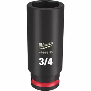 MILWAUKEE 49-66-6125 Deep Impact Socket, 3/8 Inch Drive Size, 3/4 Inch Socket Size, 6-Point, Deep | CT3LPD 61DK42