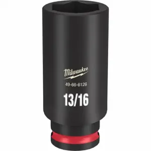 MILWAUKEE 49-66-6126 Deep Impact Socket, 3/8 Inch Drive Size, 13/16 Inch Socket Size, 6-Point, Deep | CT3LNQ 61DK43