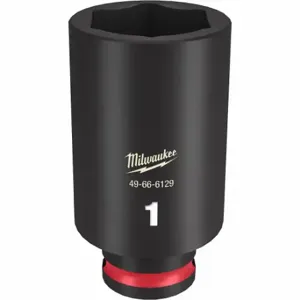 MILWAUKEE 49-66-6129 Deep Impact Socket, 3/8 Inch Drive Size, 1 Inch Socket Size, 6-Point, Deep | CT3LXU 61DK46