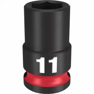 MILWAUKEE 49-66-6135 Standard Impact Socket, 3/8 Inch Drive Size, 11 mm Socket Size, 6-Point | CT3LYL 61DK52