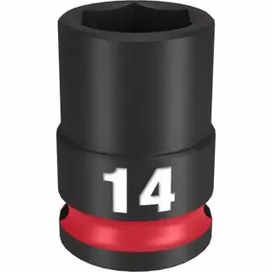 MILWAUKEE 49-66-6138 Standard Impact Socket, 3/8 Inch Drive Size, 14 mm Socket Size, 6-Point | CT3LWL 61DK55