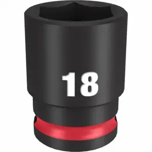 MILWAUKEE 49-66-6142 Standard Impact Socket, 3/8 Inch Drive Size, 18 mm Socket Size, 6-Point | CT3LWP 61DK59