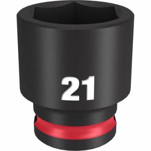 MILWAUKEE 49-66-6144 Standard Impact Socket, 3/8 Inch Drive Size, 21 mm Socket Size, 6-Point | CT3LWT 61DK61