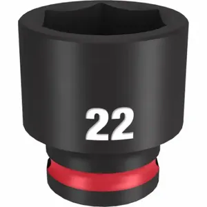 MILWAUKEE 49-66-6145 Standard Impact Socket, 3/8 Inch Drive Size, 22 mm Socket Size, 6-Point | CT3LWU 61DK62