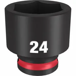 MILWAUKEE 49-66-6147 Standard Impact Socket, 3/8 Inch Drive Size, 24 mm Socket Size, 6-Point | CT3LWW 61DK64