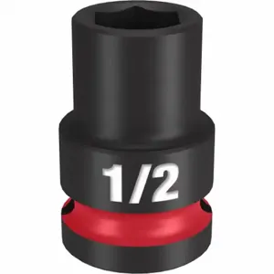 MILWAUKEE 49-66-6202 Standard Impact Socket, 1/2 Inch Drive Size, 1/2 Inch Socket Size, 6-Point | CT3LYG 61DK85