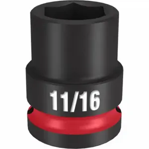 MILWAUKEE 49-66-6205 Standard Impact Socket, 1/2 Inch Drive Size, 11/16 Inch Socket Size, 6-Point | CT3LRJ 61DK88